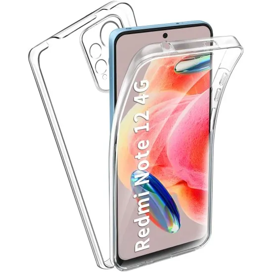 Husa 360 compatibila cu Xiaomi Redmi Note 12 4G - V2 Transparent fata si spate Husa 360 compatibila cu Xiaomi Redmi Note 12 4G - V2 Transparent fata si spate