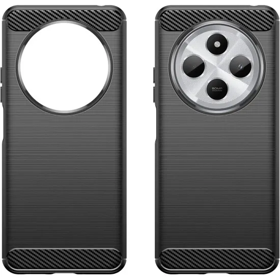 Husa Carbon Silicon ALC Mobile, Pentru Xiaomi Redmi 14C, - Negru
