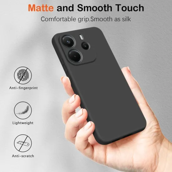 Husa Soft Touch, slim, ALC Mobile, anti soc, compatibila cu Xiaomi Redmi Note 14 4G, Negru Tpu