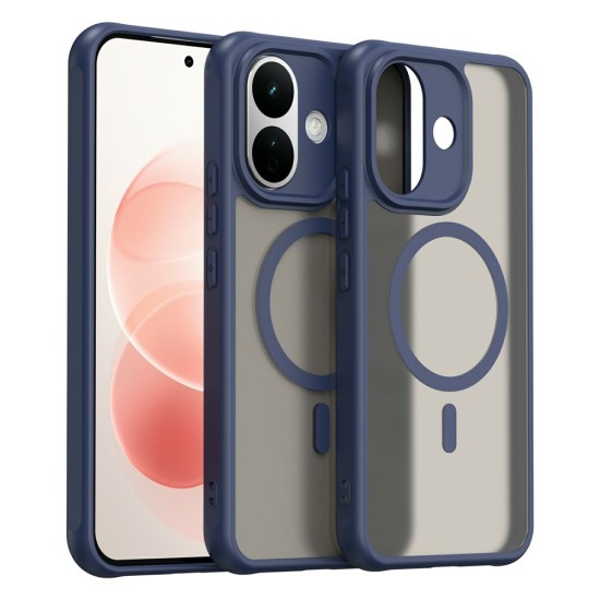 Husa pentru Xiaomi Redmi Note 17, Matte, compatibila cu MagSafe, Protectie 360, Anti-Soc, Albastru