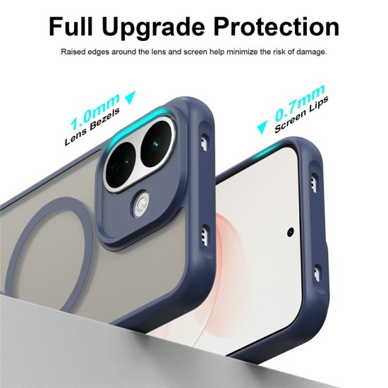Husa pentru Xiaomi Redmi Note 17, Matte, compatibila cu MagSafe, Protectie 360, Anti-Soc, Albastru