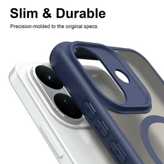 Husa pentru Xiaomi Redmi Note 17, Matte, compatibila cu MagSafe, Protectie 360, Anti-Soc, Albastru