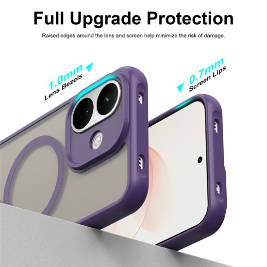 Husa pentru Xiaomi Redmi Note 17, Matte, compatibila cu MagSafe, Protectie 360, Anti-Soc, Mov