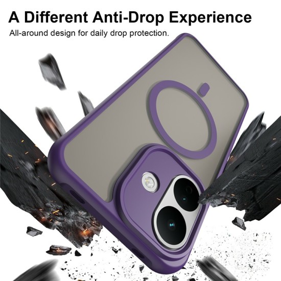 Husa pentru Xiaomi Redmi Note 17, Matte, compatibila cu MagSafe, Protectie 360, Anti-Soc, Mov