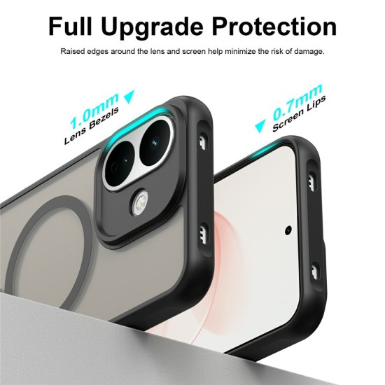 Husa pentru Xiaomi Redmi Note 17, Matte, compatibila cu MagSafe, Protectie 360, Anti-Soc, Negru