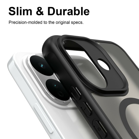 Husa pentru Xiaomi Redmi Note 17, Matte, compatibila cu MagSafe, Protectie 360, Anti-Soc, Negru