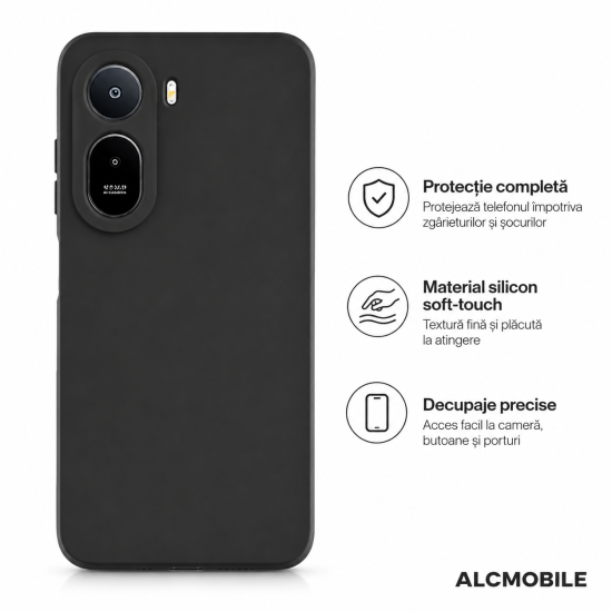 Husa Soft Touch, slim, ALC Mobile, anti soc, compatibila cu Xiaomi Redmi A7 Pro, Negru Tpu